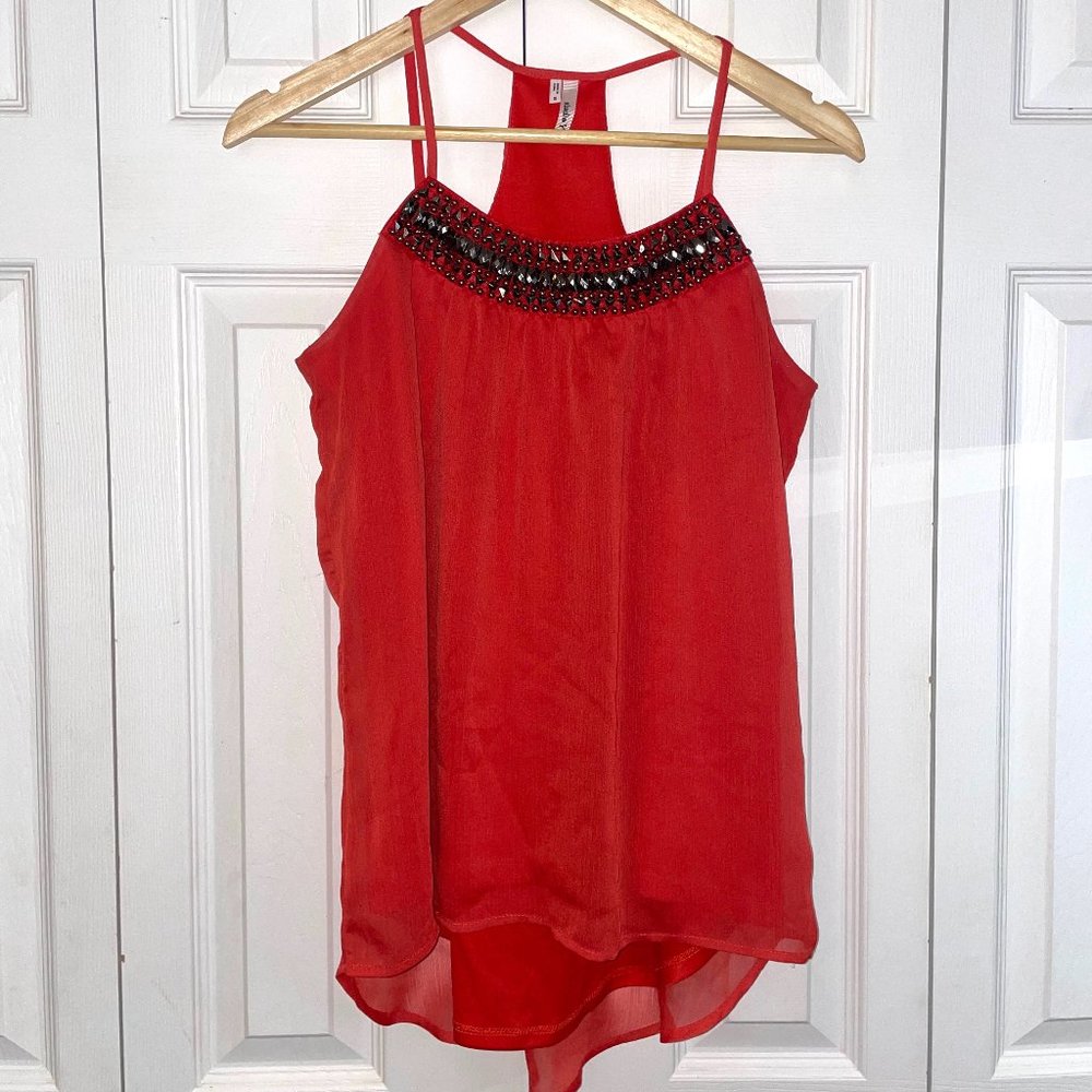 STUDIO Y | Women’s Small Lined Beaded Blouse Top